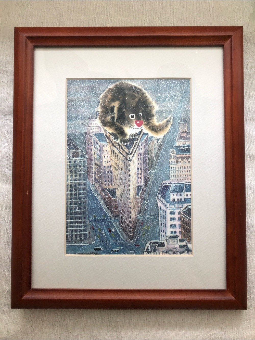 "Cat on the Flatiron Building" Framed Print
